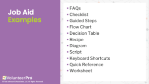 volunteer performance job aids